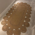 mavaux Marguerite- Stilvoller Teppich im Jute, ideal für Wohnzimmer, Esszimmer & Flur, pflegeleicht und wetterbeständig für Indoor & Outdoor, Boho Design (100x300)
