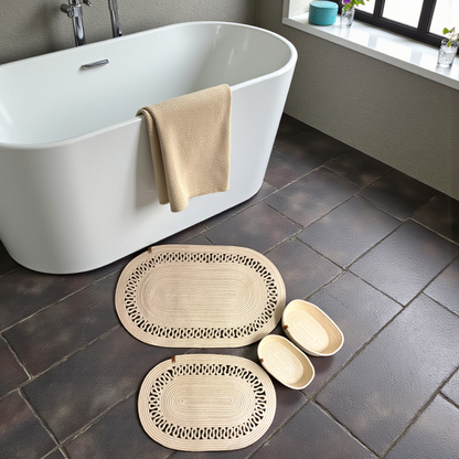 Terra Badezimmer-Set aus Jute Creme