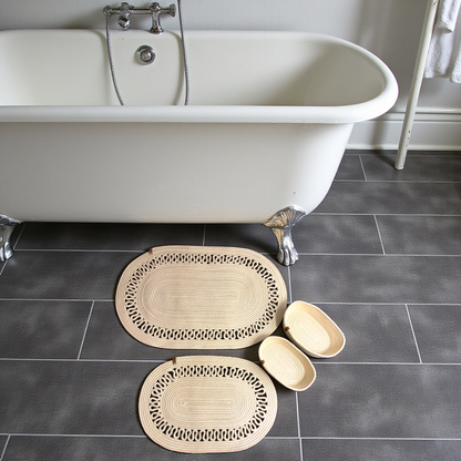 Terra Badezimmer-Set aus Jute Creme