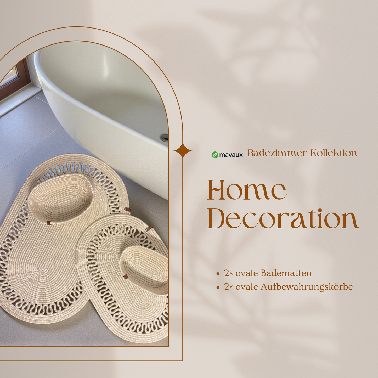 Terra Badezimmer-Set aus Jute Creme