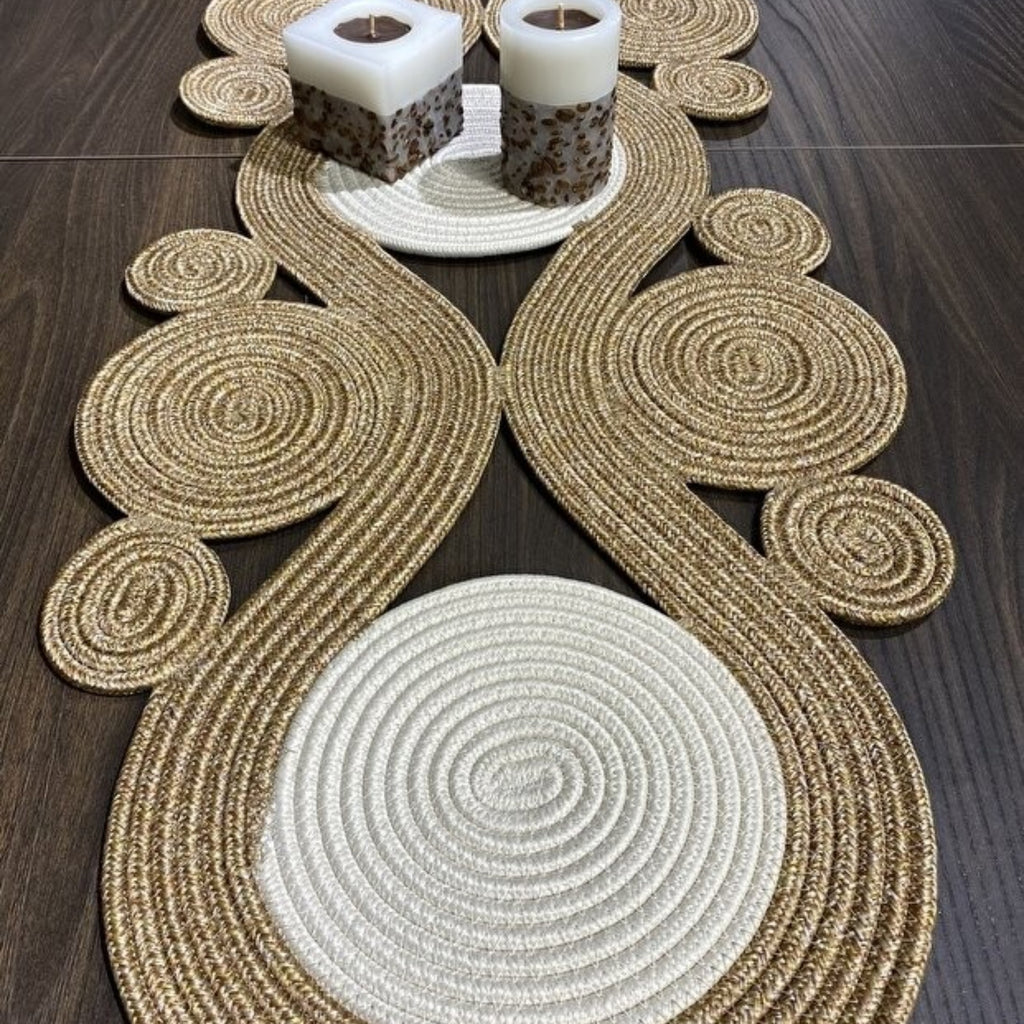 Tischläufer in Jute-Optik, Handgemacht