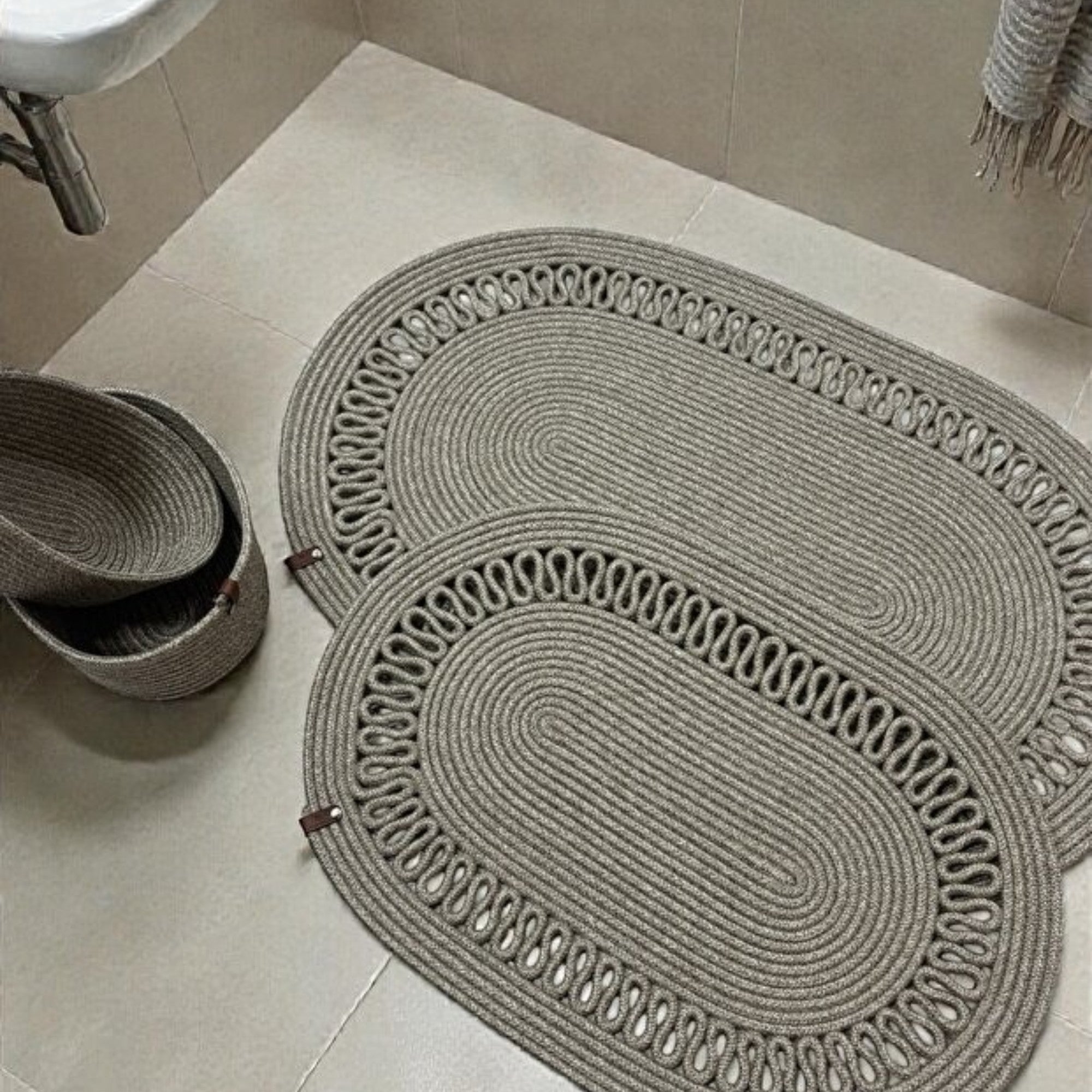 Terra Badezimmer-Set aus Jute 4'er Set