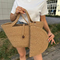 Mavaux Lumos Vegane Clutch aus Jute – Stroh-Handtasche mit Reißverschluss & Knopf