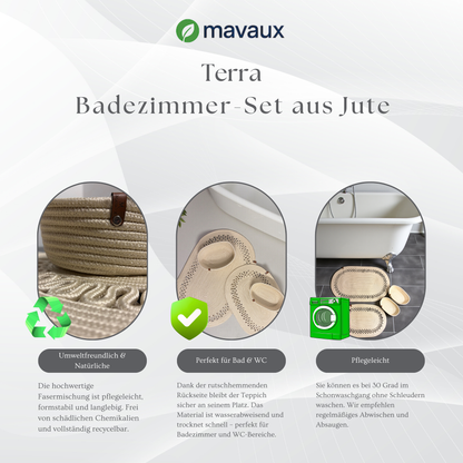 Terra Badezimmer-Set aus Jute Creme