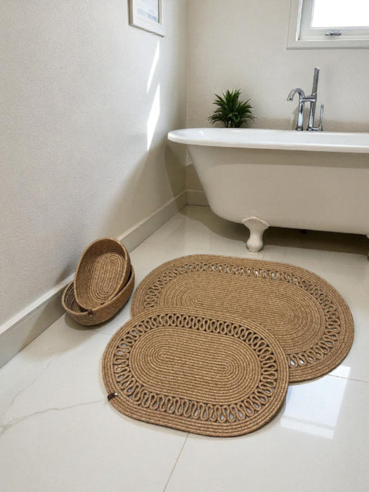 Terra Badezimmer-Set aus Jute Beige
