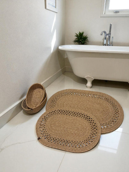 Terra Badezimmer-Set aus Jute Beige