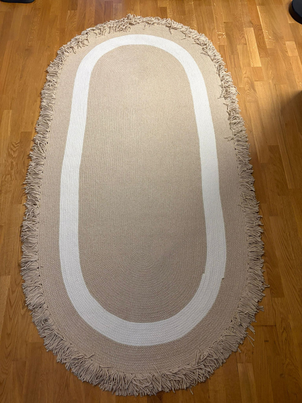 Mavaux Natura Jute-Teppich – Handgewebter Boho-Wohnzimmerteppich mit Fransen & Naturseil-Optik