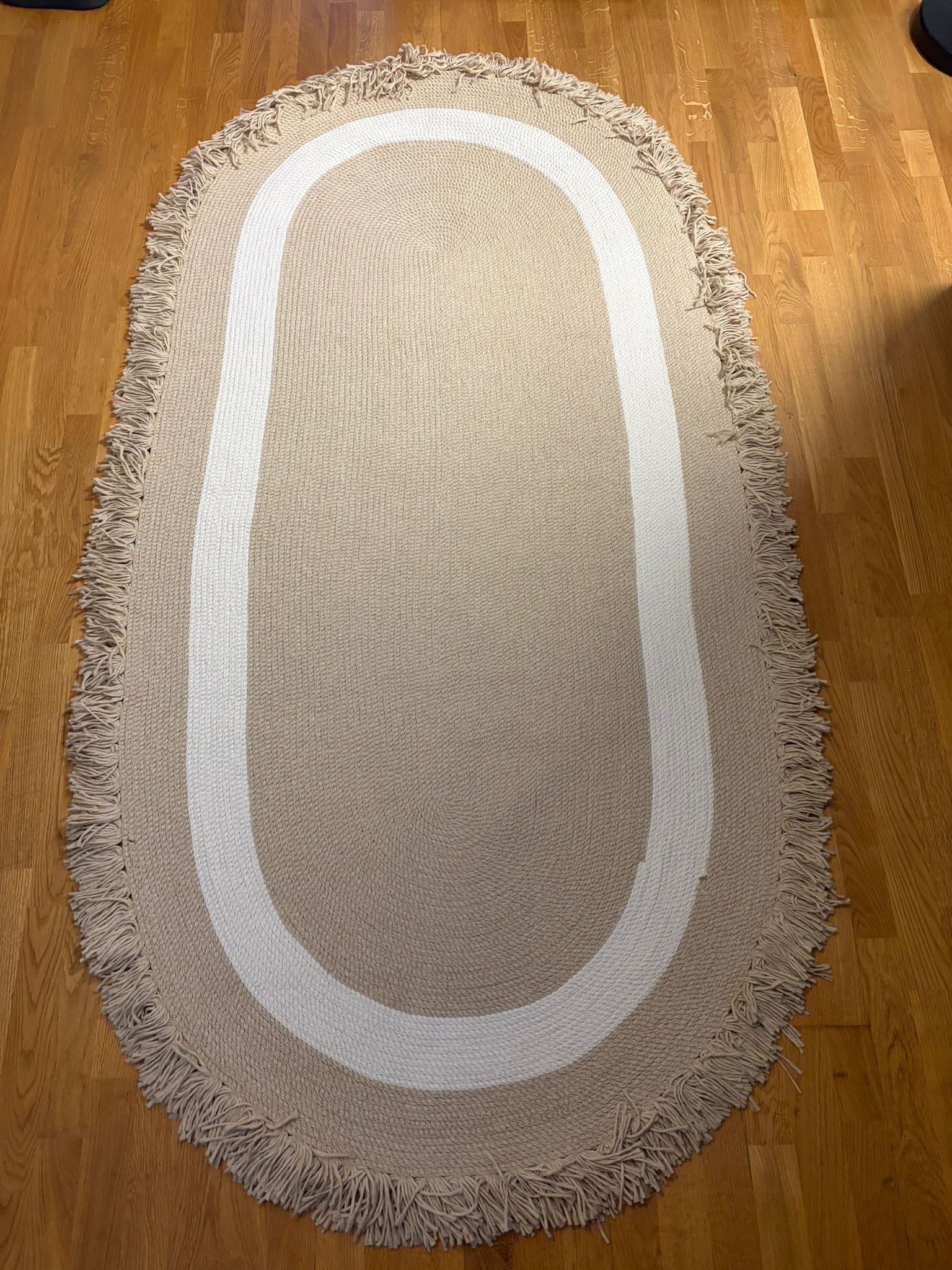 Mavaux Natura Jute-Teppich – Handgewebter Boho-Wohnzimmerteppich mit Fransen & Naturseil-Optik