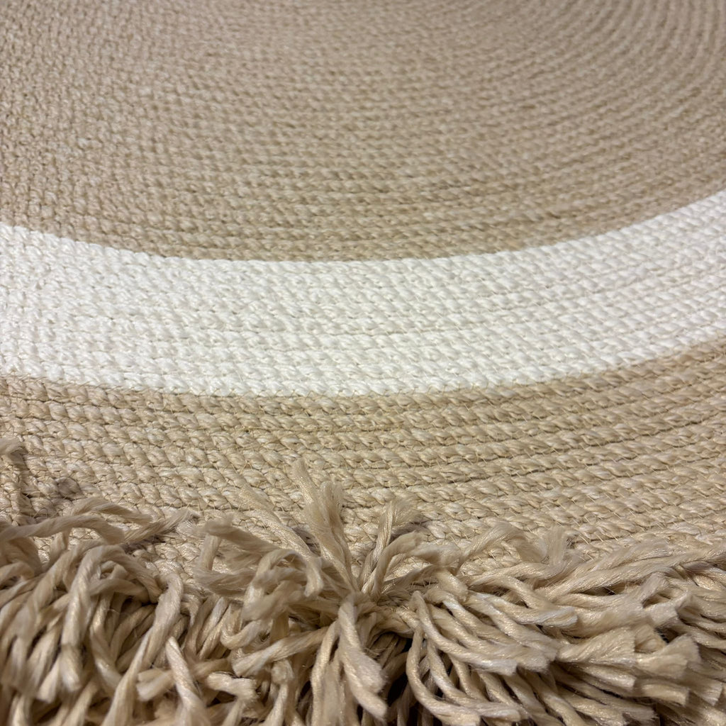 Mavaux Natura Jute-Teppich – Handgewebter Boho-Wohnzimmerteppich mit Fransen & Naturseil-Optik