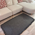 Mavaux Nil Jute-Teppich – Handgewebter Boho-Wohnzimmerteppich mit Fransen & Naturseil-Optik