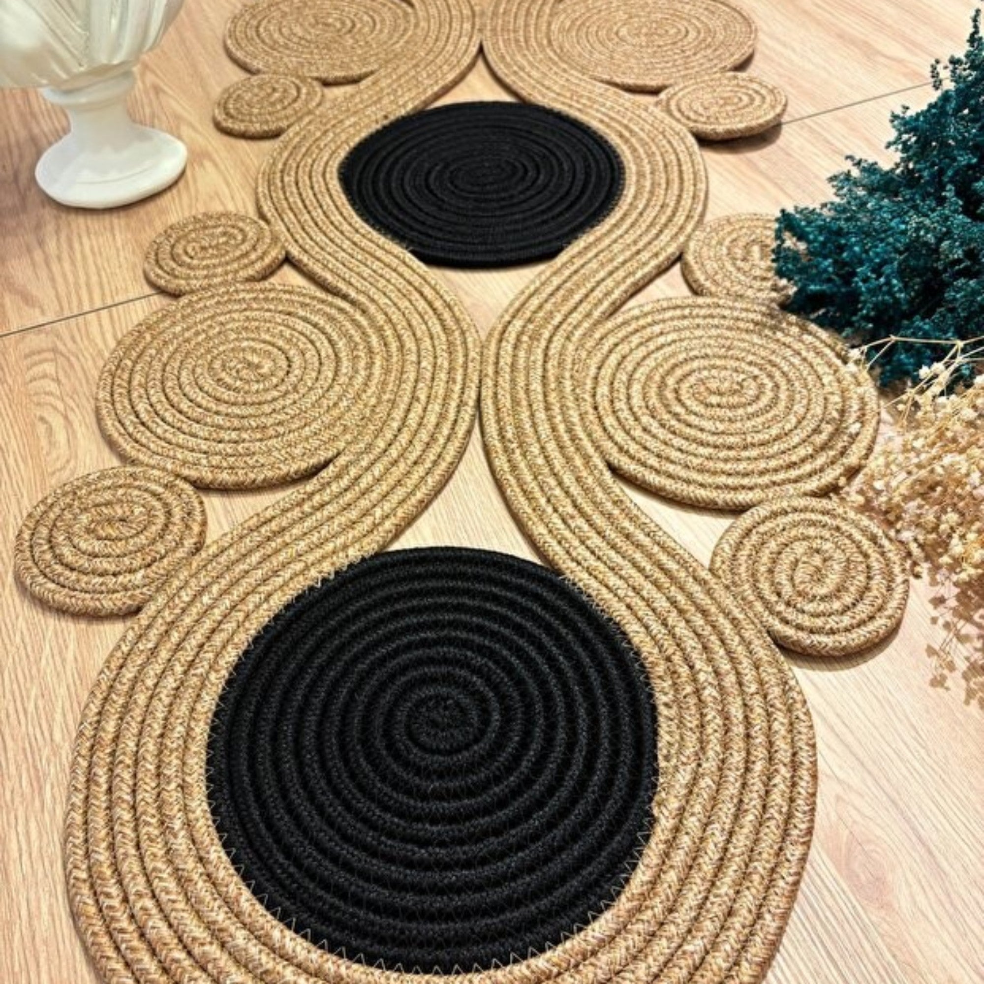 Tischläufer in Jute-Optik, Handgemacht