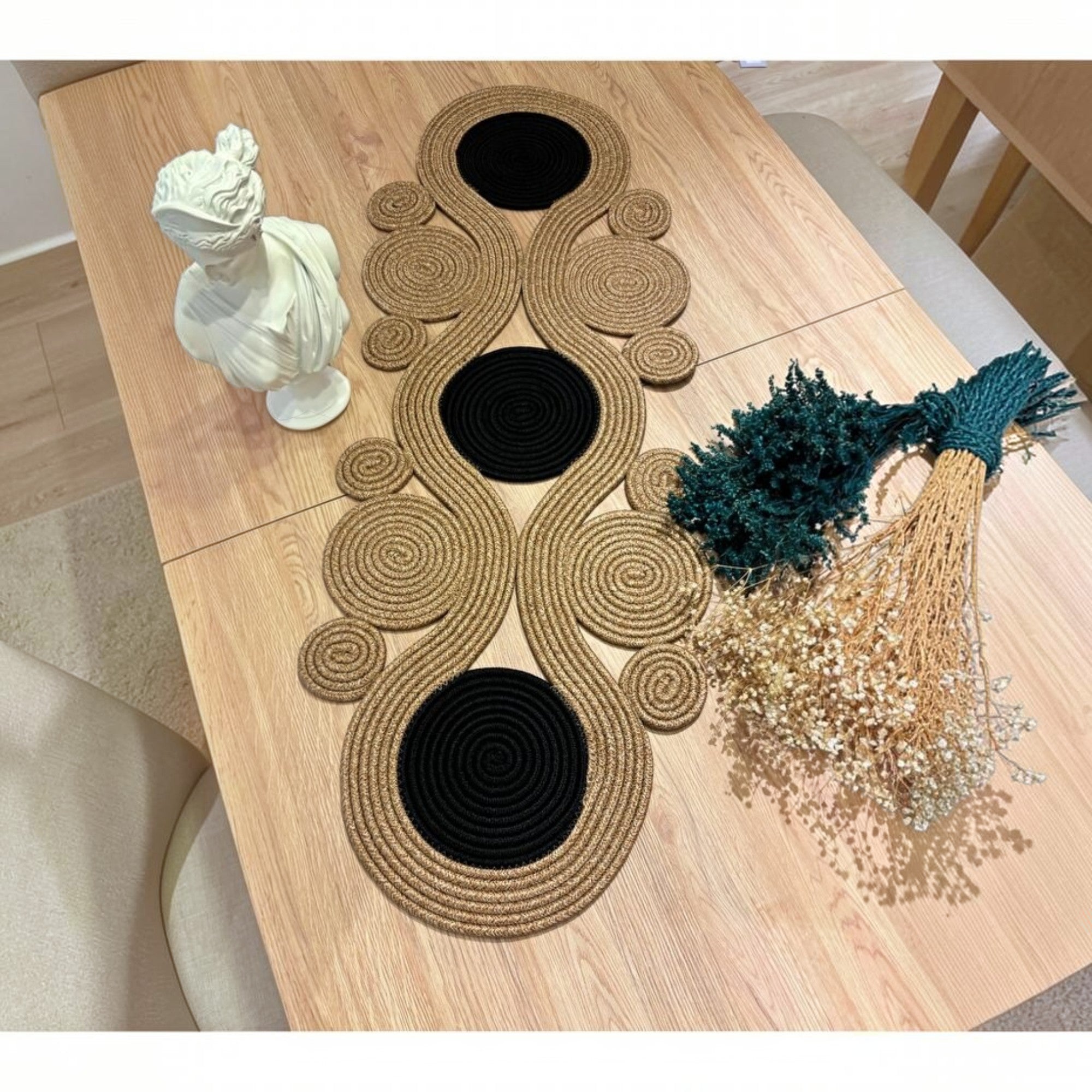 Tischläufer in Jute-Optik, Handgemacht