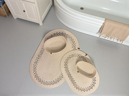 Terra Badezimmer-Set aus Jute Creme