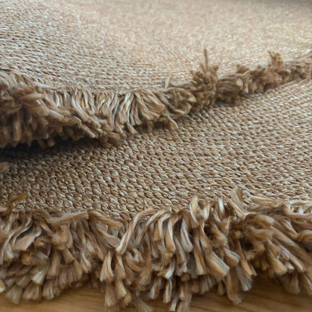 Mavaux Natura Jute-Teppich – Handgewebter Boho-Wohnzimmerteppich mit Fransen & Naturseil-Optik